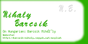 mihaly barcsik business card
